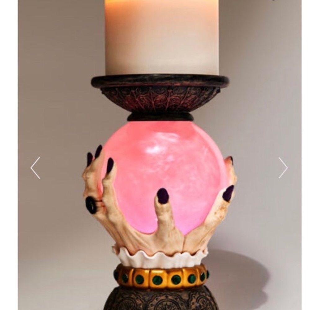 NEW BBW COLORING CHANGING FORTUNE TELLER WATERGLOBE CANDLE PEDESTAL (3 Wick)